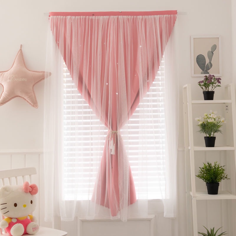 Rèm cửa rèm dán 2 lớp cắt ngôi sao homezdecor