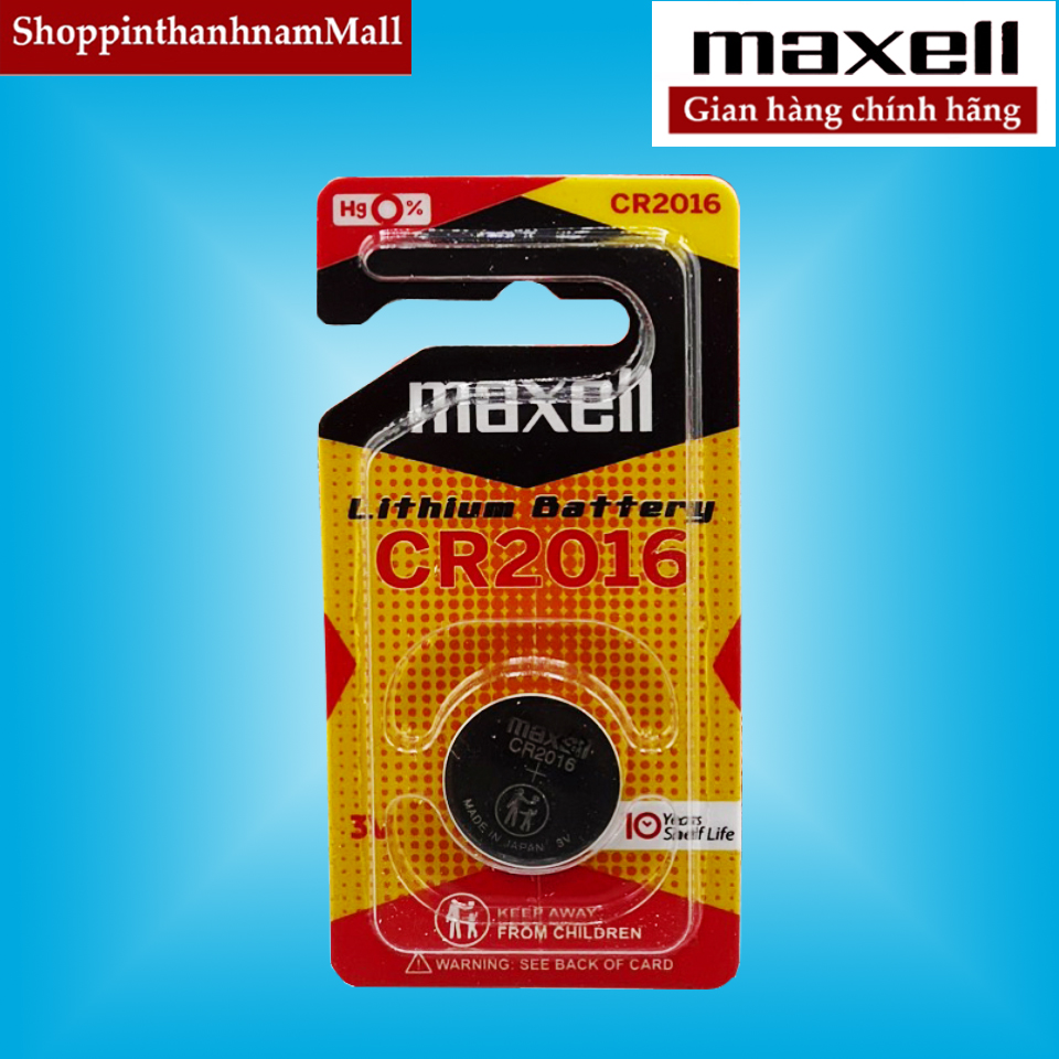 Pin cr2016 maxell vỉ 1 viên cao cấp - hàng chính hãng