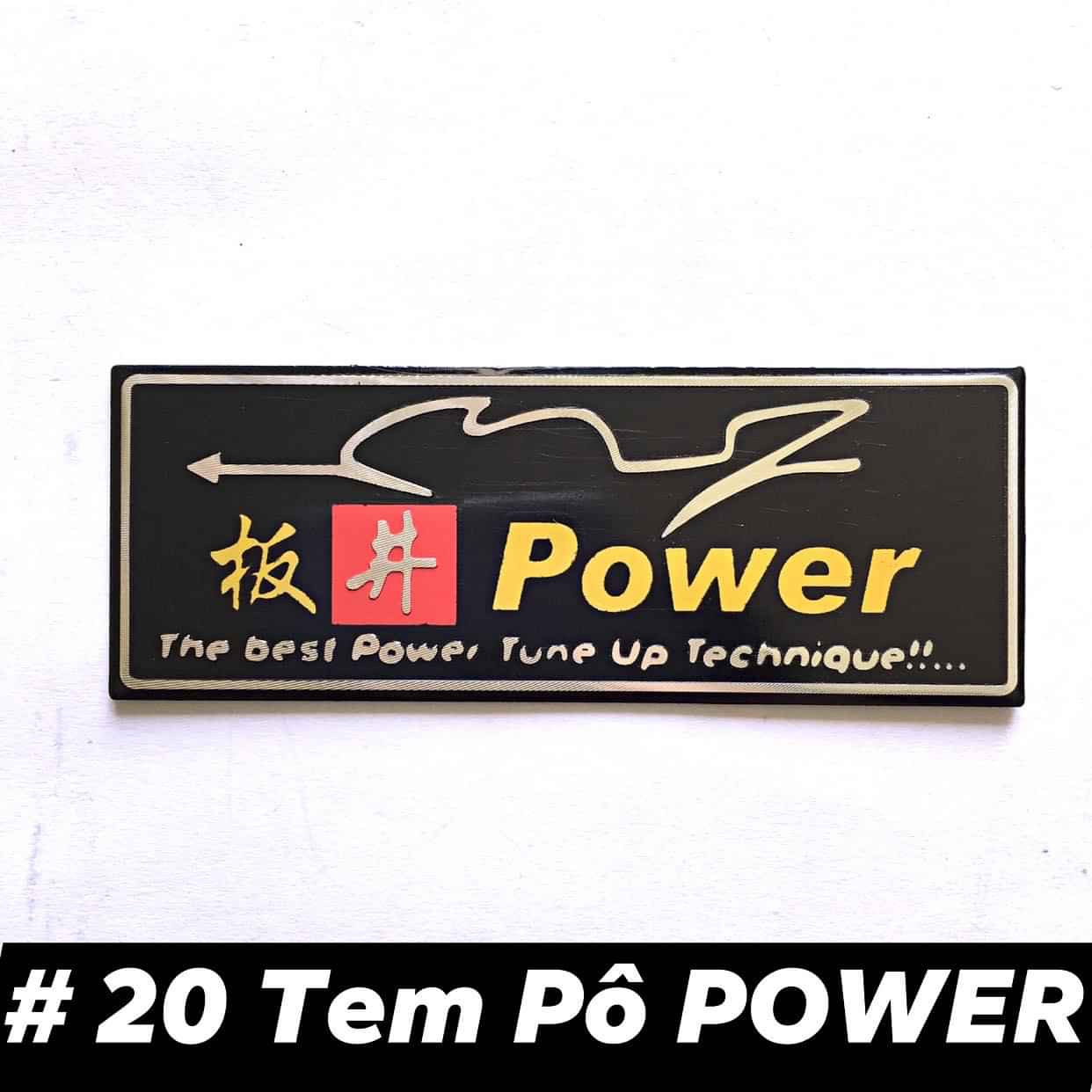 Tem nhôm dán pô xe ống xả POWER #20