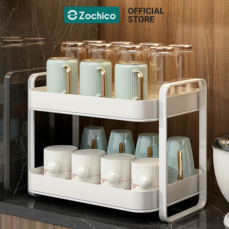 Khay úp ly, kệ úp cốc 2 tầng đa năng Zochico
