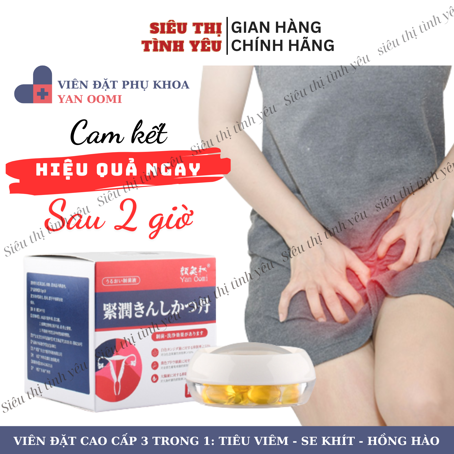 Viên đặt diệt nấm Candida vùng kín Yan Oomi hết khô ngứa rát, khí hư, mùi hôi, viêm nhiễm phụ khoa se khít cô bé