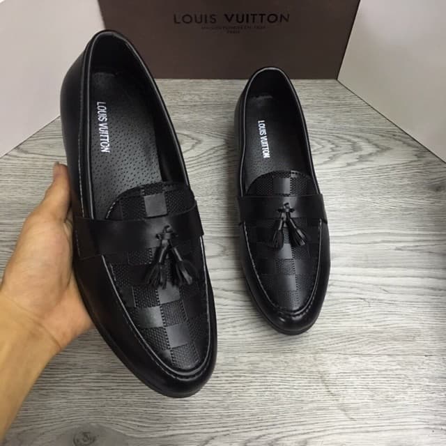 Giày chông da có đế 2p nam [giày lười chuông ô]