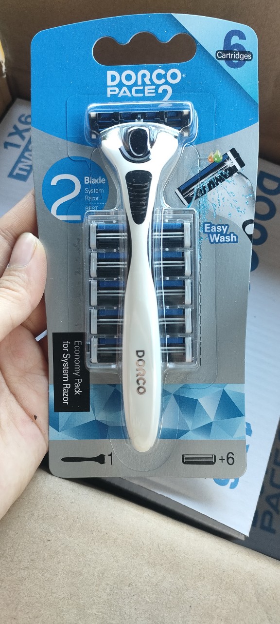 Dao cạo râu lưỡi kép Dorco Pace 2 tặng kèm 6 đầu dao cạo