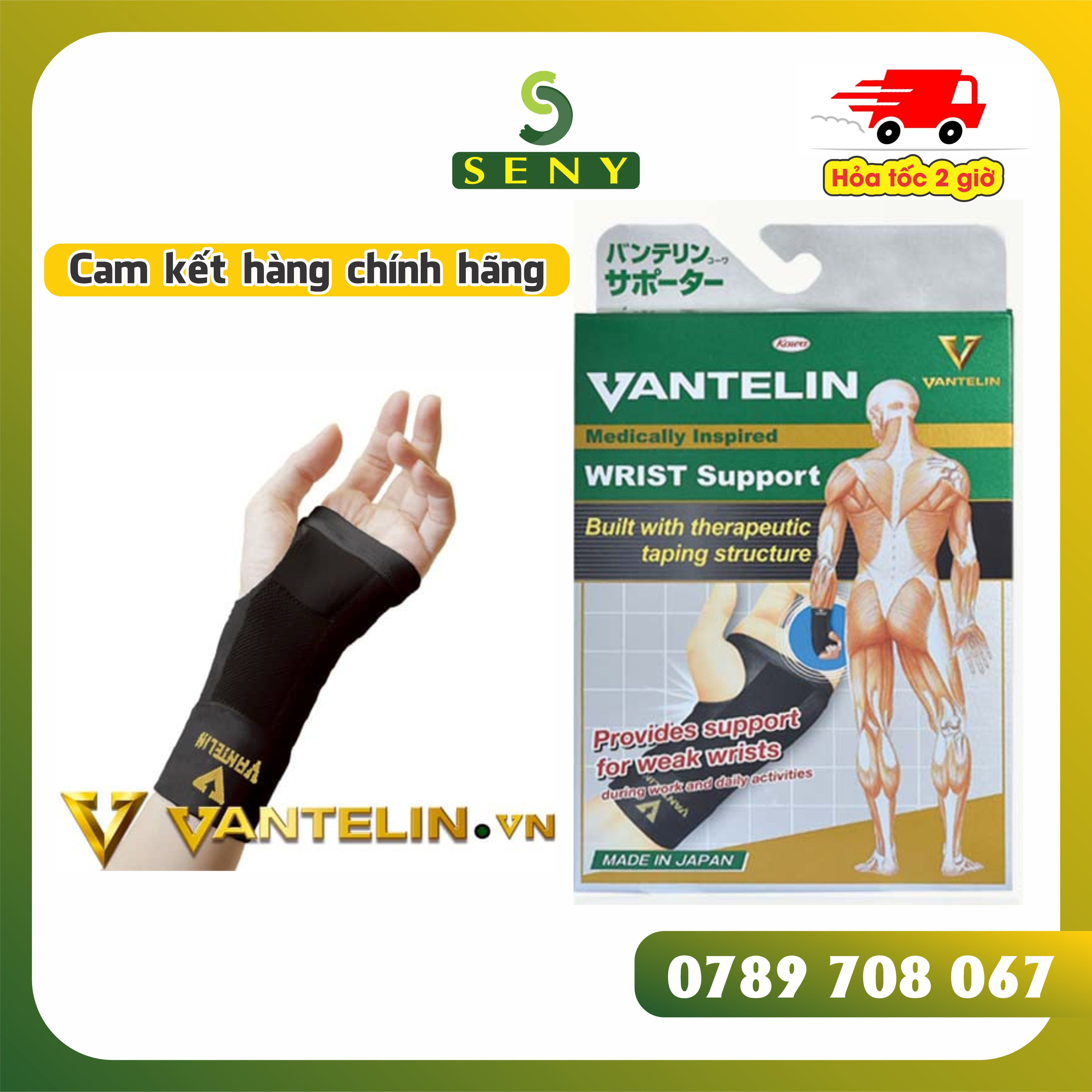 Băng bảo vệ cổ tay Vantelin dùng băng cổ tay tập gym, thể thao, chấn thương