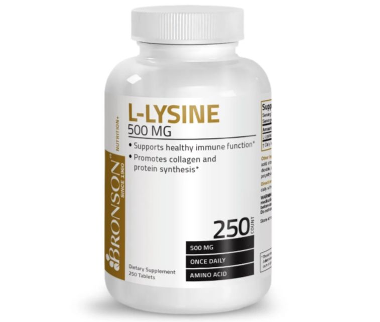 L-LYSINE | Bronson L-Lysine [500MG] [250 viên] Tổng Hợp Collagen Tăng Cường Hệ Miễn Dịch Cơ Thể