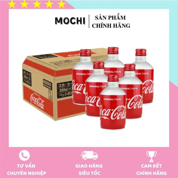 Thùng 24 Chai Nước Ngọt Coca Cola Nhôm Nắp Vặn 300ml Nhật Bản