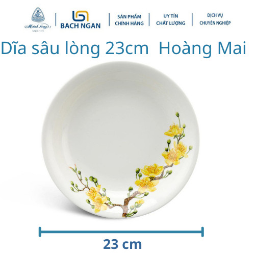Dĩa sâu lòng Minh Long 23 cm Daisy IFP Hoàng Mai