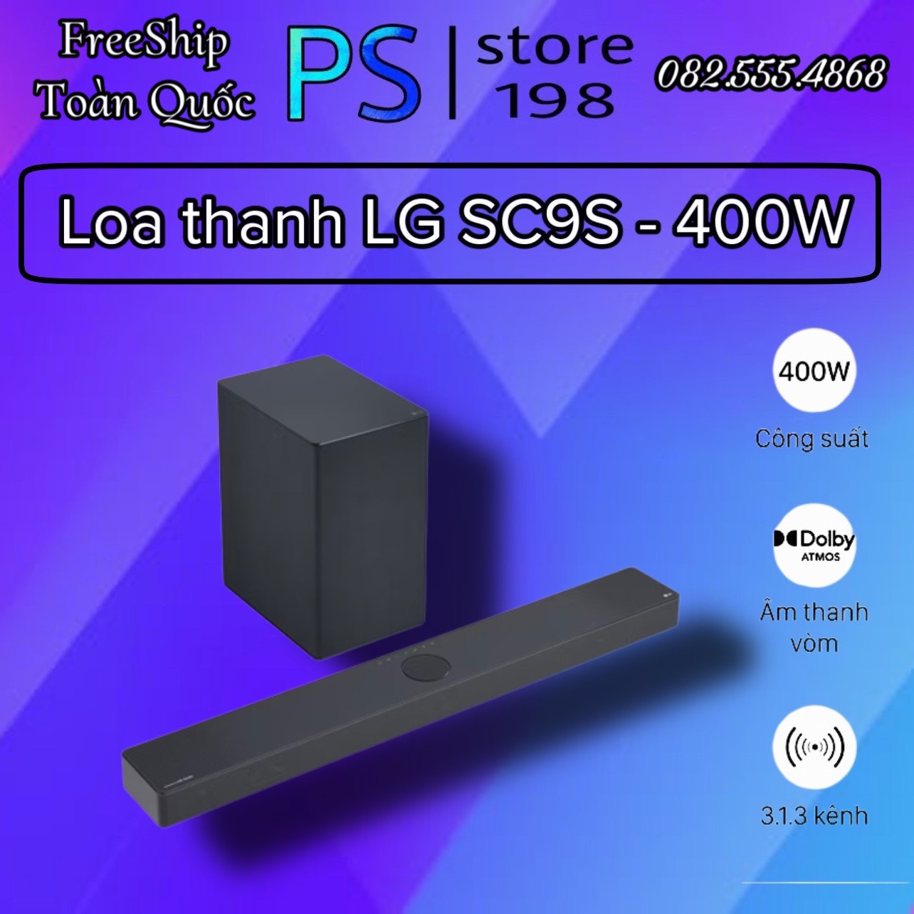 Loa soundbar sc9s 5.1.2 520w hires audio - hàng chính hãng 100%