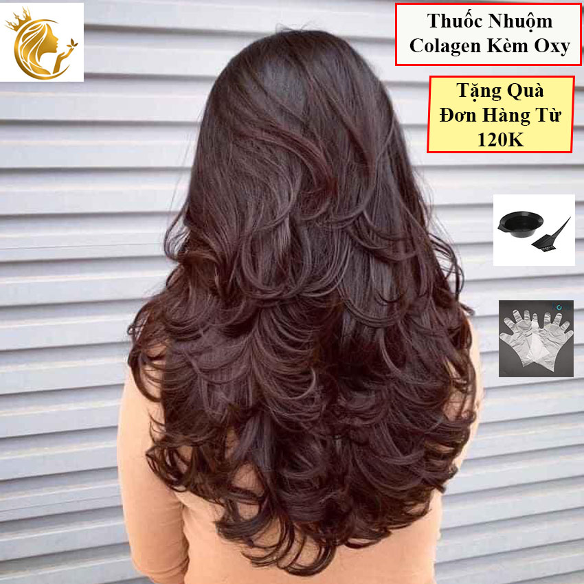 Thuốc Nhuộm Tóc Màu Nâu Socola Kèm Oxy