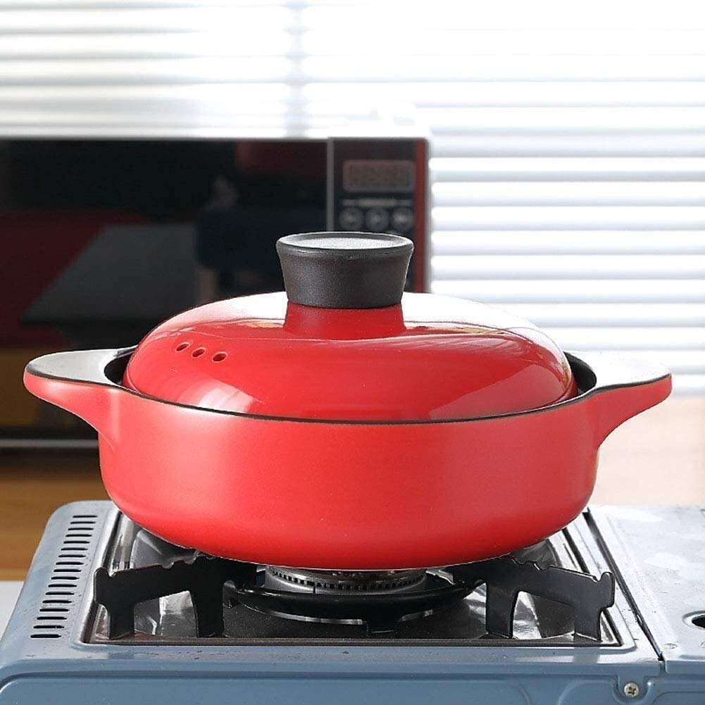 Nồi gốm sứ màu đỏ - lòng nồi cạn – 1,5 lít