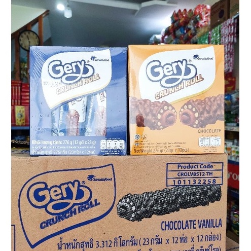 Bánh Cuộn Phủ Sô cô la Gery Crunch Roll Hộp 276g