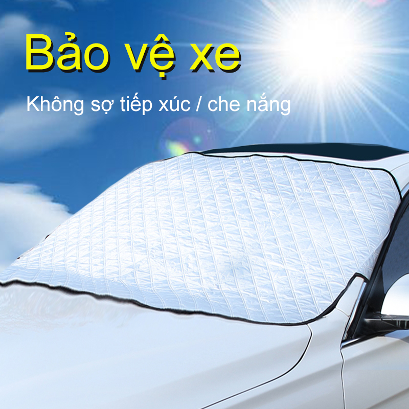 Sakora Tấm che chống nắng phản quang, chống gió, chống mưa, chống bám tuyết, cách nhiệt tuyệt đối cho kính trước ôtô, xe hơi, xe tải gấp gọn cỡ lớn 187x95cm (Mỏng)