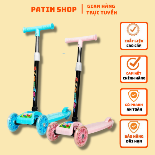 Xe trượt Scooter trẻ em HY01 (2 màu) có bánh đèn - Xe scooter cho bé dưới 30kg