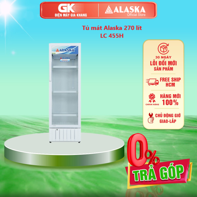 LC-455H - Tủ mát Alaska 270 lít LC 455H - Cửa kính Khoá cửa tủ Đèn LED - GIAO TOÀN QUỐC