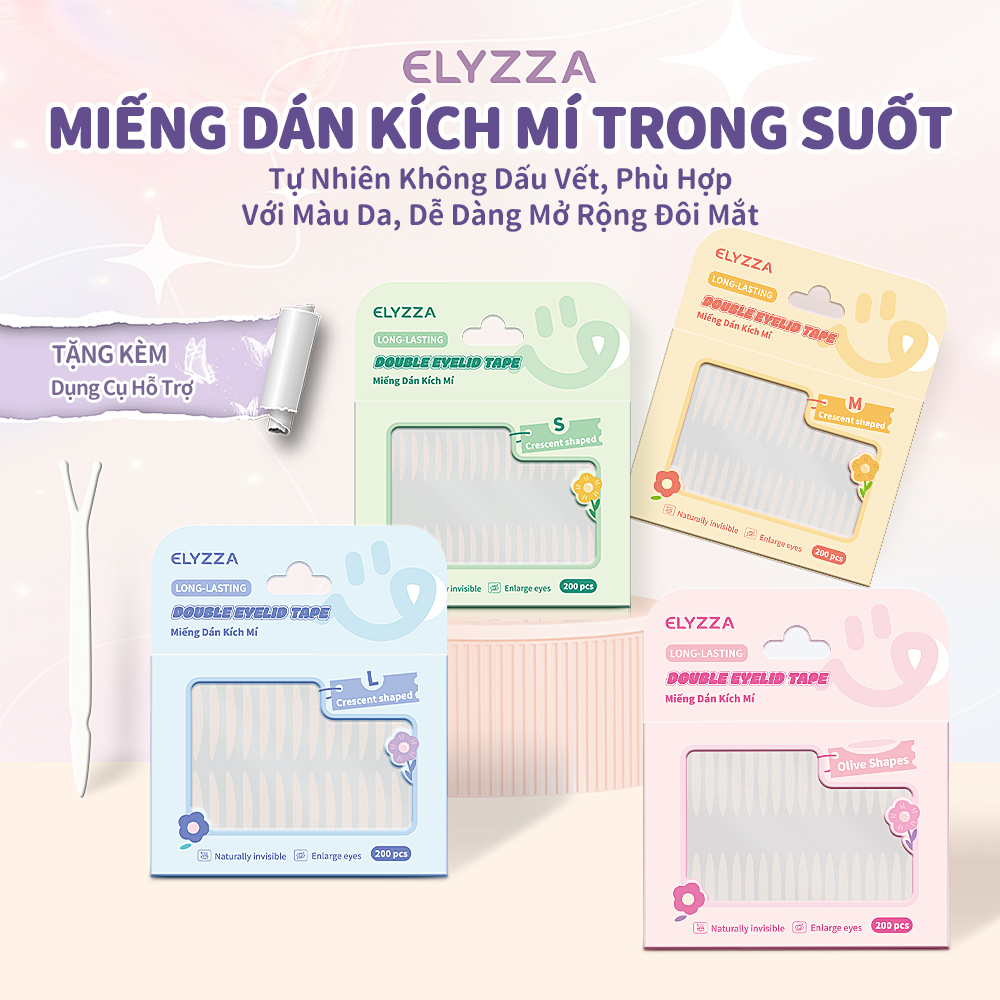 ELYZZA MIẾNG DÁN KÍCH MÍ(Hộp lớn(200 Miếng)& Hộp nhỏ(80 Miếng)- Miếng Dán Tạo Mắt Hai Mí Tự Nhiên Vô Hình Trong Suốt, Kích Mí Tàng Hình Trong Suốt Sẵn Keo, Miếng Dán Mí Mắt Chống Thấm Nước