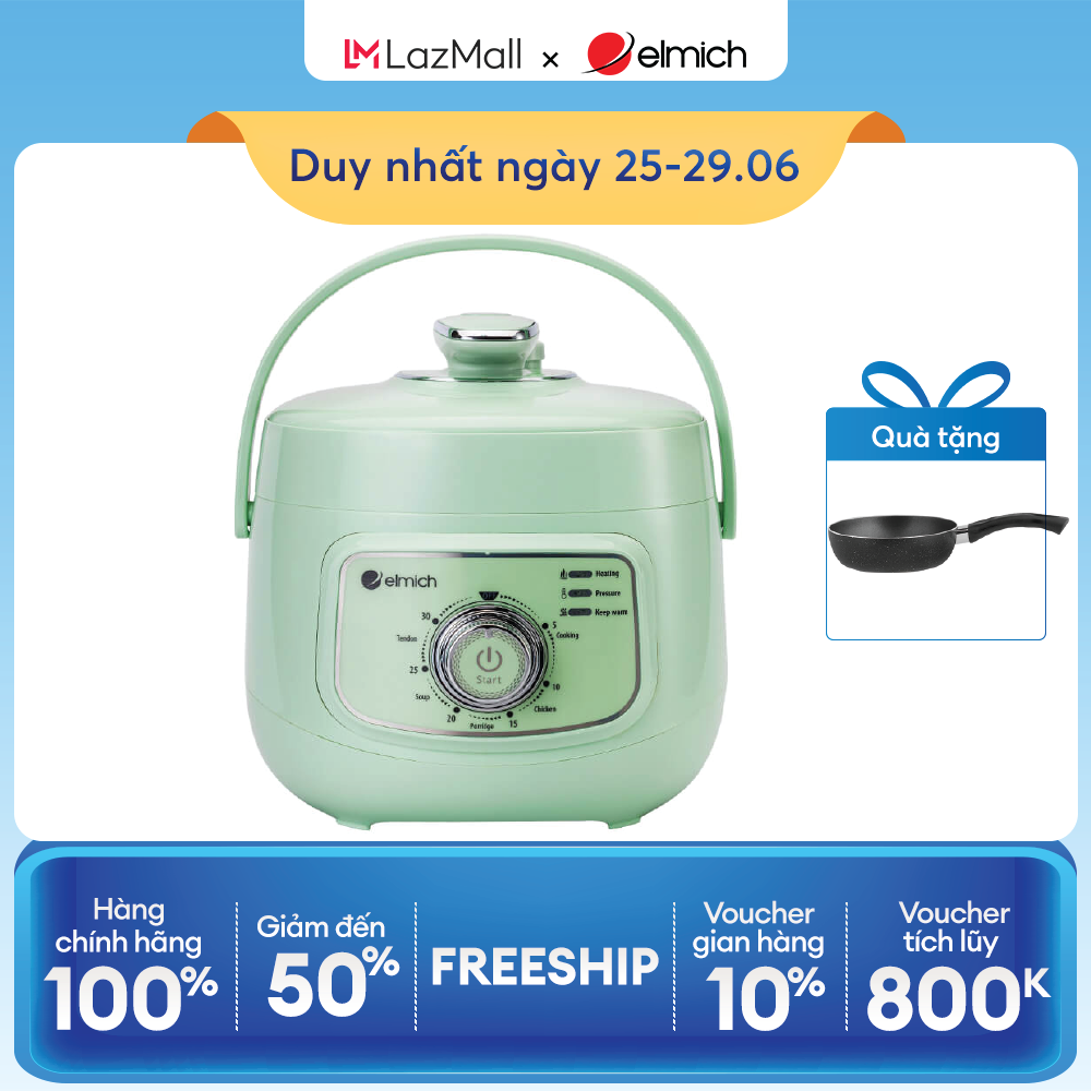 (Duy nhất từ ngày 25.06-29.06)Nồi áp suất đa năng cao cấp Elmich PCE-1805 dung tích 2,5L
