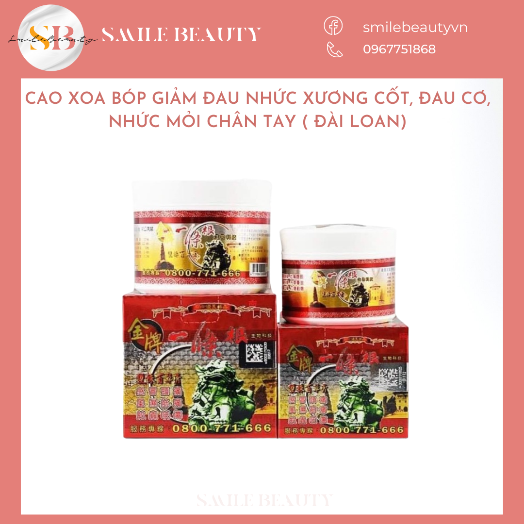 Cao xoa bóp giảm đau nhức xương khớp, đau cơ nhức mỏi chân tay đài loan