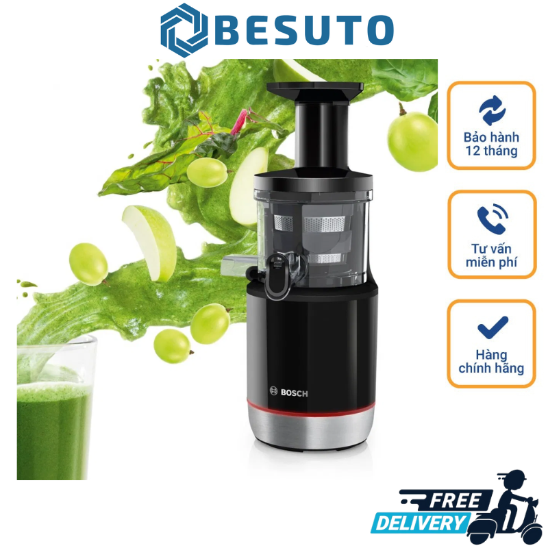 Máy ép chậm bosch mesm500 / bosch mesm731m, máy ép trái cây, hoa quả kiệt nước, công suất 150w, tự vệ sinh, nhập đức, bảo hành 12 tháng