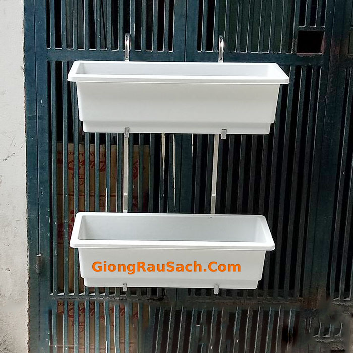 Kệ Móc Treo 2 Tầng Trồng Rau Trồng Hoa Ban Công, Móc Treo Rộng 10cm