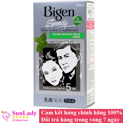Thuốc Nhuộm Tóc Bigen 882 (Màu Nâu Đen) Speedy Hair Color Conditioner Chính Hãng