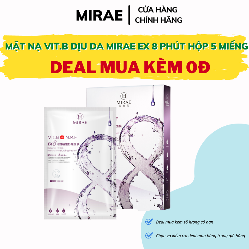 Mặt nạ dịu da Vit.B Mirae EX8 Phút làm dịu da cấp tốc Vit.B phục hồi da giúp giúp da căng mịn