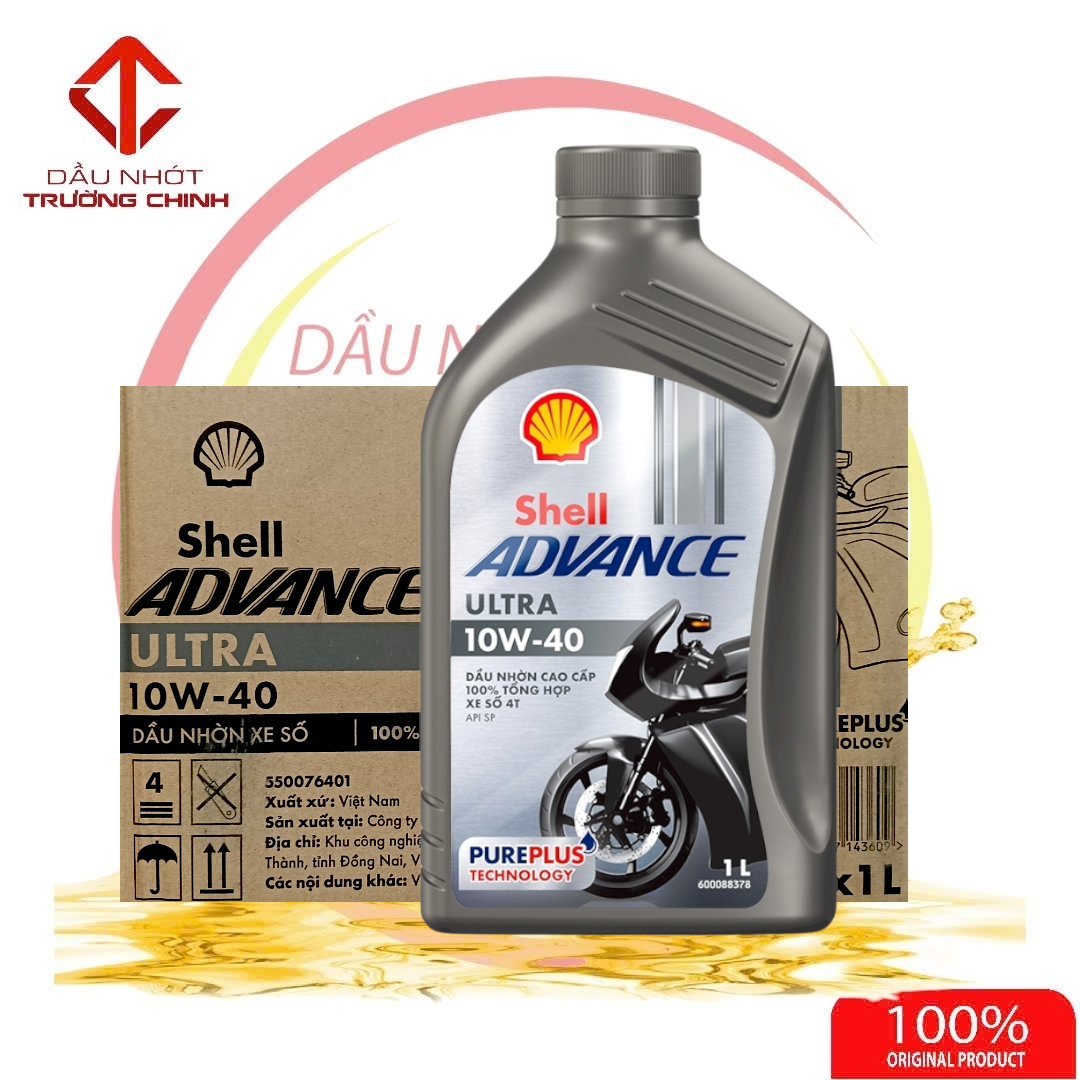 Thùng, 1/2 thùng Nhớt Shell Advance Ultra 10W40 1L SP dành cho Xe Phân khối lớn