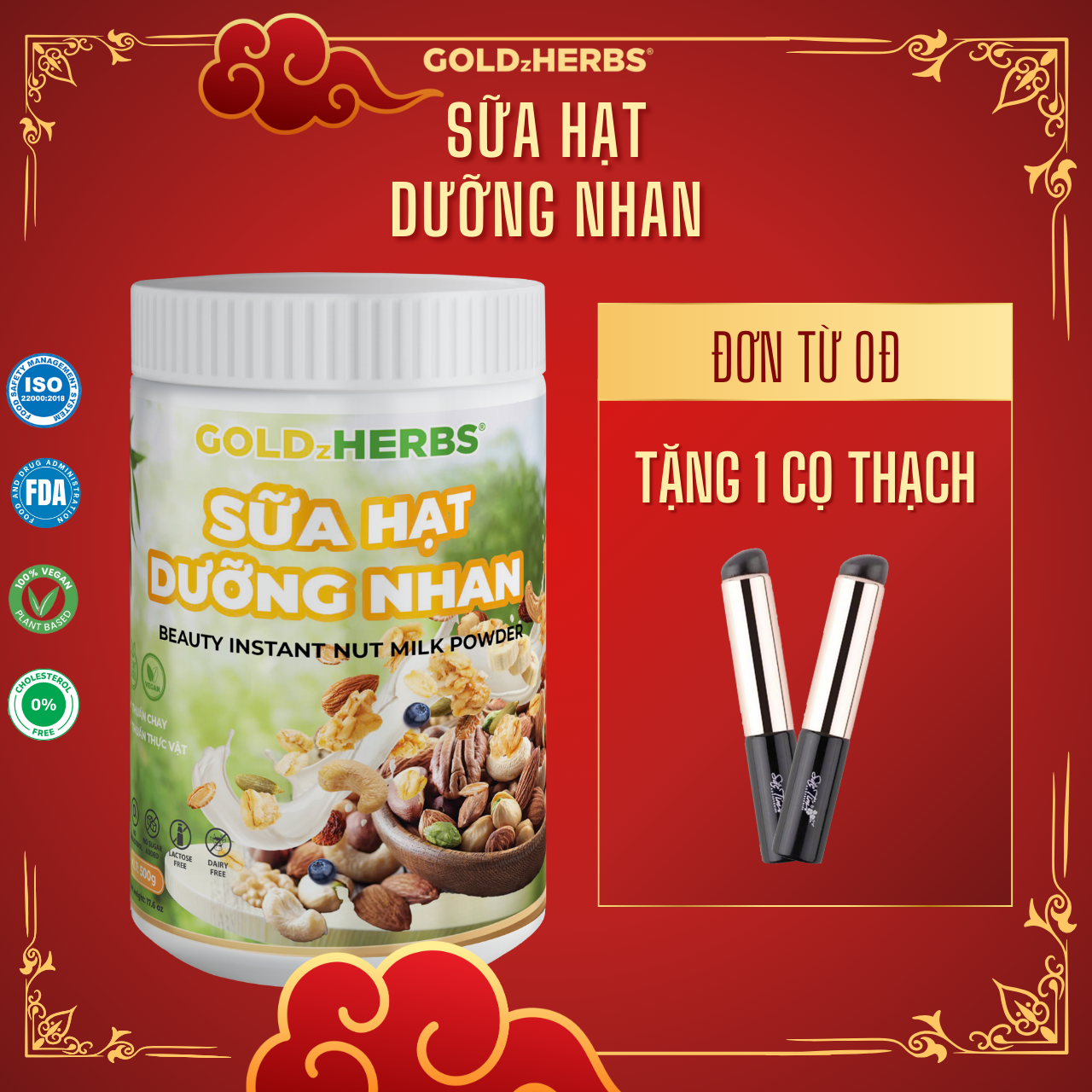 [Hàng cty] Sữa hạt dưỡng nhan GoldzHerbs 14 gói / 500g