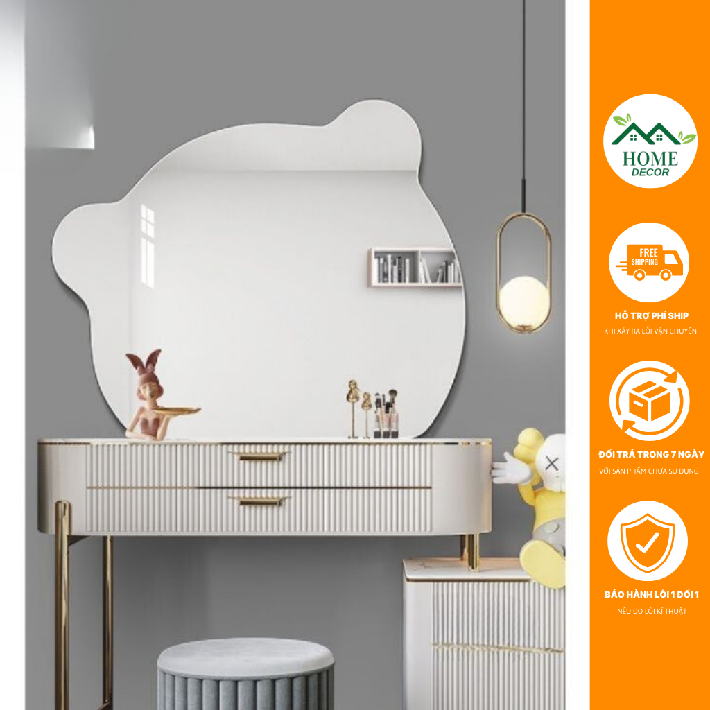 Gương Gấu Decor Phòng Tắm, Bàn Trang Điểm Led Cảm Ứng Shop DECOR HOMES