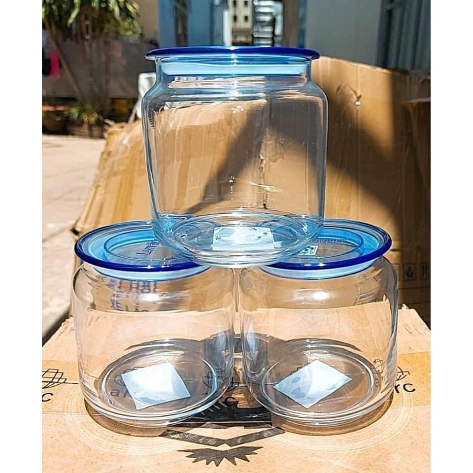 COMBO 3 Hũ thủy tinh Luminarc Pháp Thể tích 500ml màu nắp ngẫu nhiên