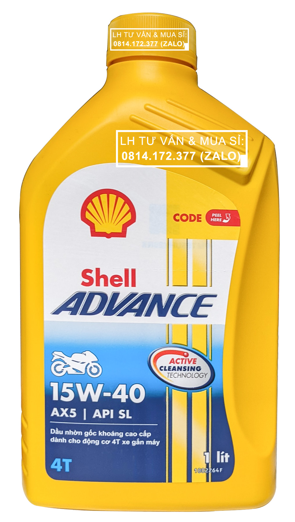 Dầu nhớt tổng hợp cao cấp cho xe số shell advance ax5 15w40 1.000ml