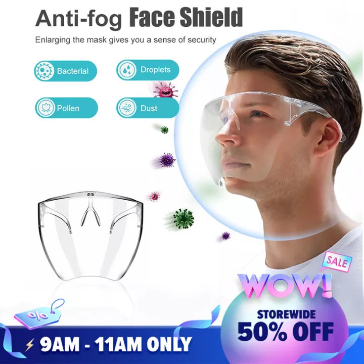[HCM][ GIẢM 50% ] Mặt Lạ Chống Covid -19 Mặt Nạ Chống Cô Vít Kính Mặt Nạ Facen Shield Chống Sương Mù Cao Cấp Chống BụiChống Giọt Bắn Ngăn Ngừa Vi-rus Face Shield Mặt Nạ Bảo Hộ Dành Cho Nhân Viên Y Tế Người Lớn Trẻ Em.