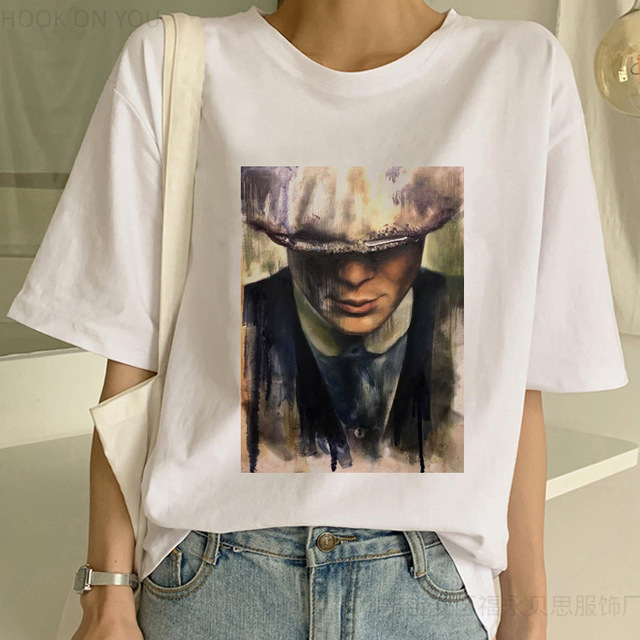 2025 Tay Ngắn Cổ Tròn 100% Cotton Mẫu Mới T Áo Thun Maycaur Peaky Blinders Ký Tự Âu Mỹ In Harajuku Nữ Thời Trang Tay Ngắn T Áo Thun ins Đường Phố Phong Các