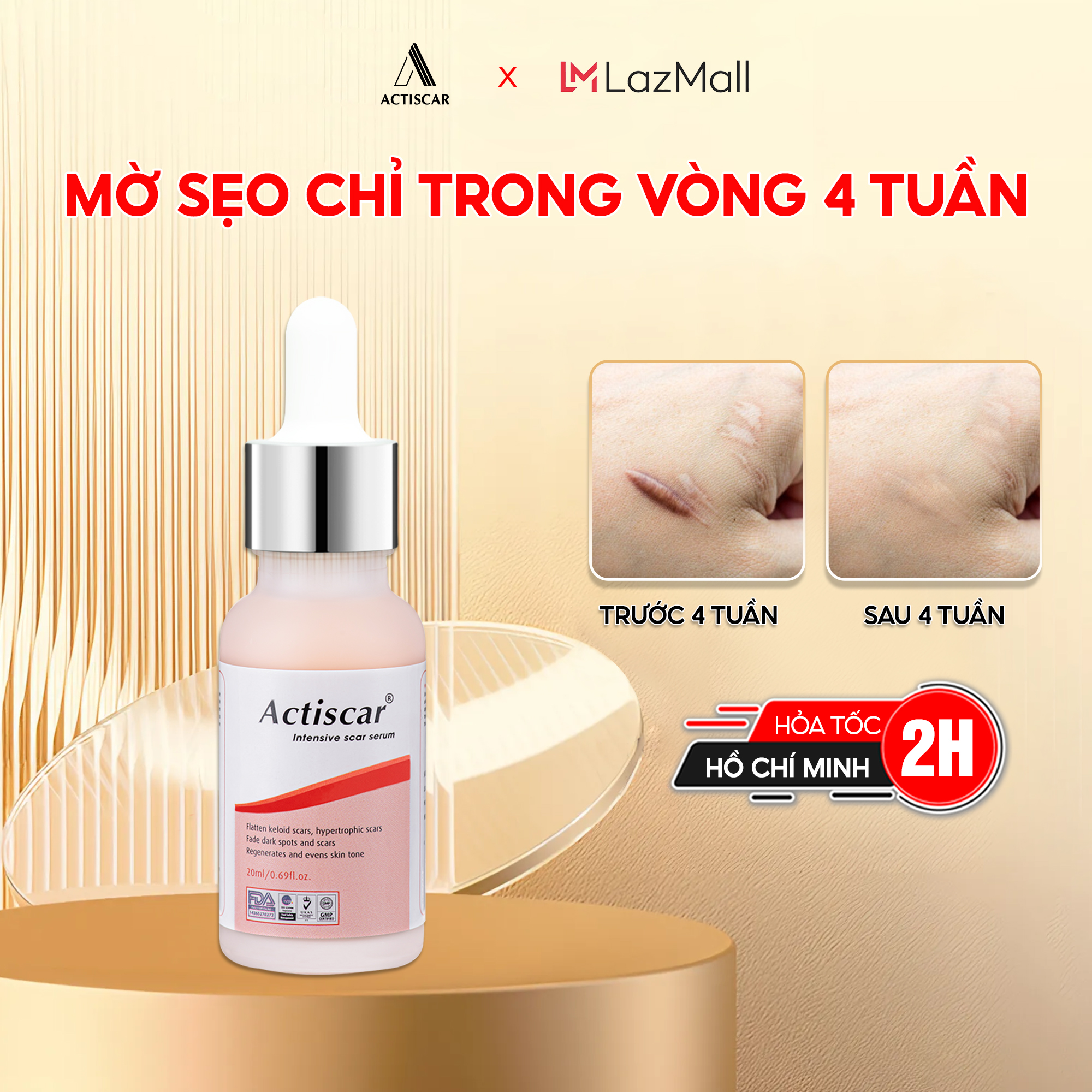 Serum xoá mờ sẹo chuyên làm mờ sẹo lồi / sẹo phì đại actiscar 20g