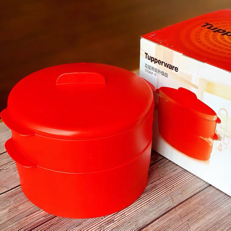 Xửng hấp Tupperware 2 tầng, đế tre chống cháy