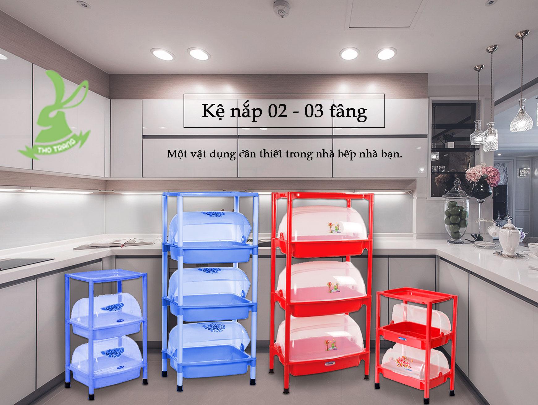 [HCM]Kệ Úp Chén Dĩa Nhựa Có Nắp Đậy 3 Tầng Hiệp Thành Việt Nam/ Chứng nhận chất lượng:EU 10/2011  LFGBBSCI