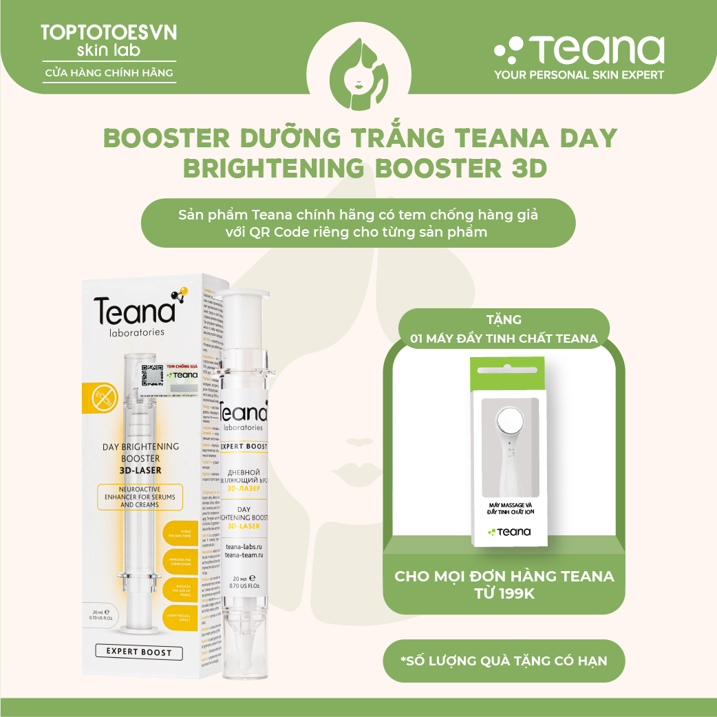 Booster Teana Professional Day Brightening Booster 3D-laser dưỡng da trắng hồng mờ thâm nám tàn nhang