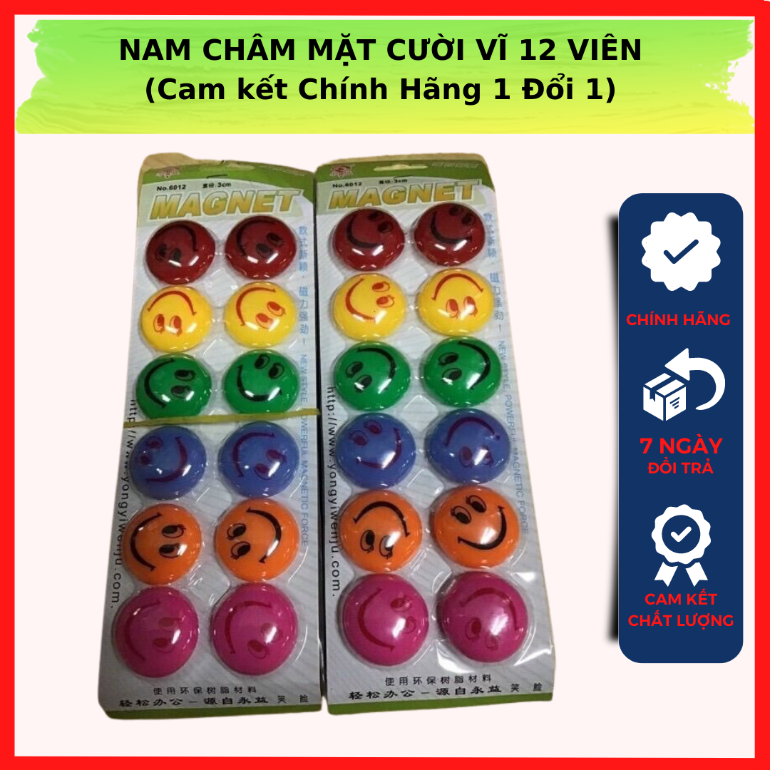 Nam châm mặt cười vĩ 12 viên
