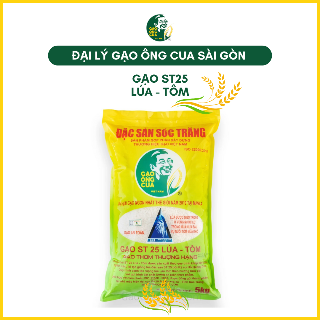 GẠO ÔNG CUA ST25 LÚA TÔM_Túi 5kg