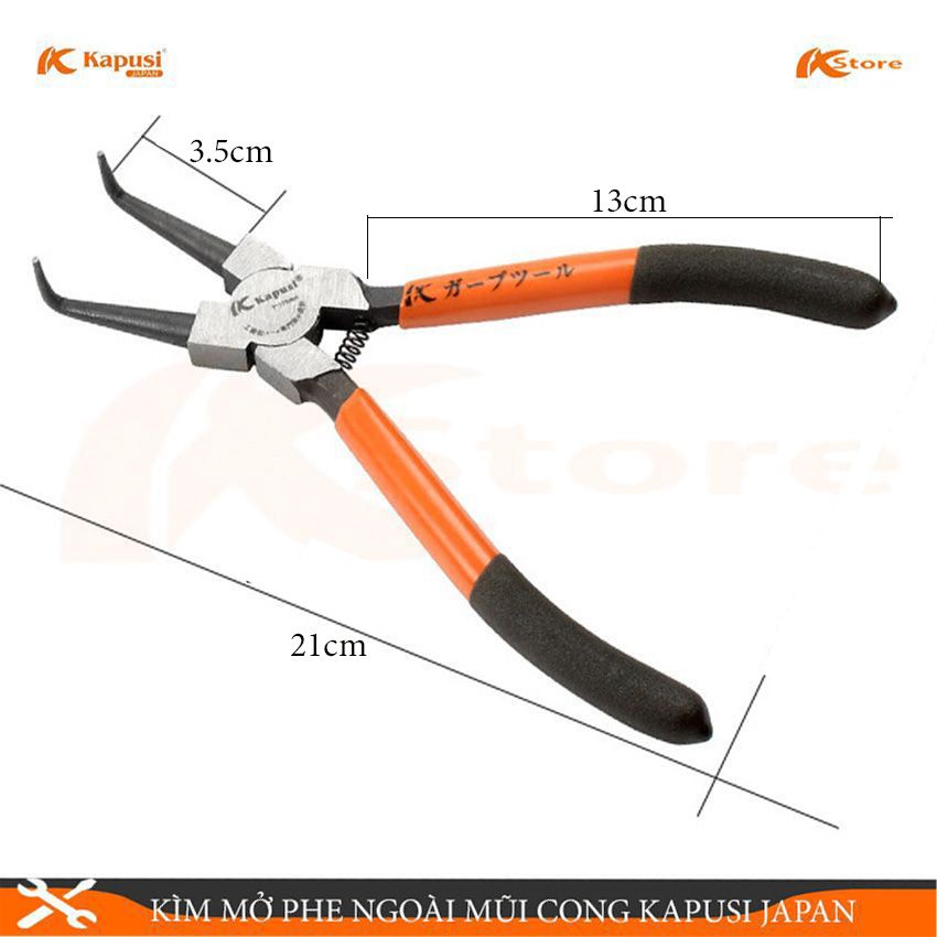 KÌM MỞ PHE NGOÀI MŨI CONG KAPSUI JAPAN 9INCH/210MM - KÌM BÓP PHE TIÊU CHUẨN NHẬT BẢN