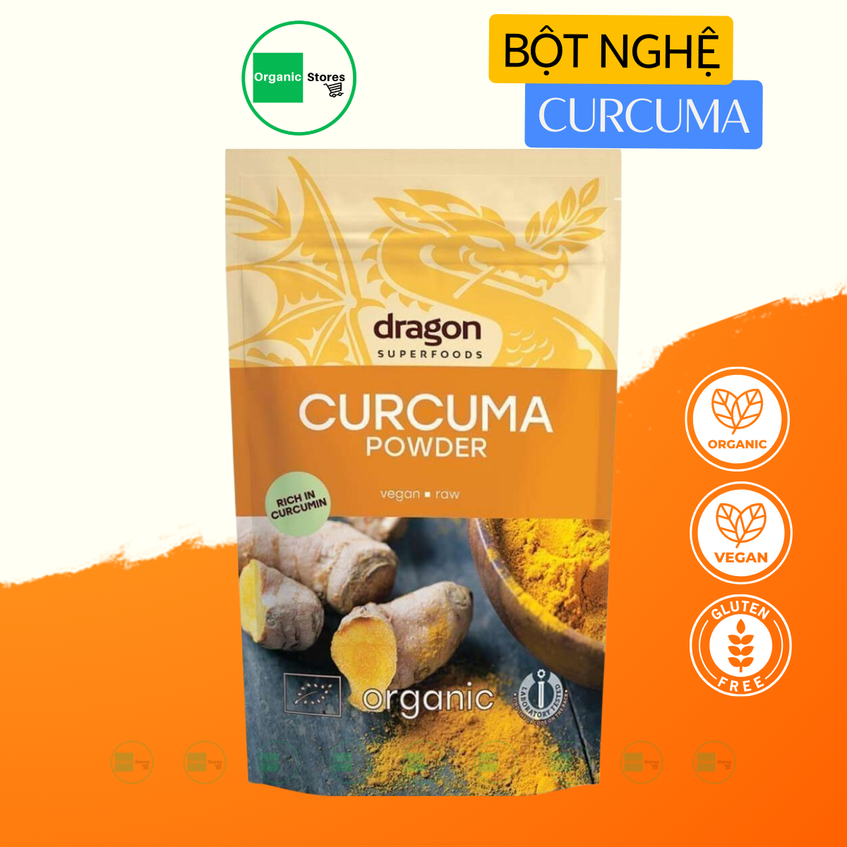 Bột nghệ nguyên chất hữu cơ 150g - Dragon Superfoods