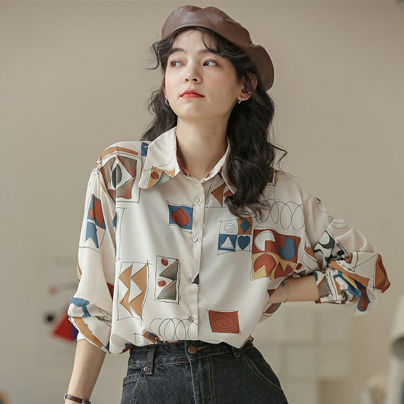 Áo sơ mi nữ, áo sơ mi retro phong cách hàn quốc