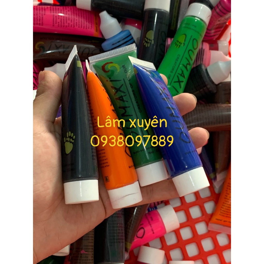 Bột màu vẽ Oumaxi tuýp lớn GIÁ RẺ, vẽ cọ bản, vẽ hoa, vẽ lá, đa dạng màu sắc, bột vẽ đặc vẽ dàng cho thợ và học viên