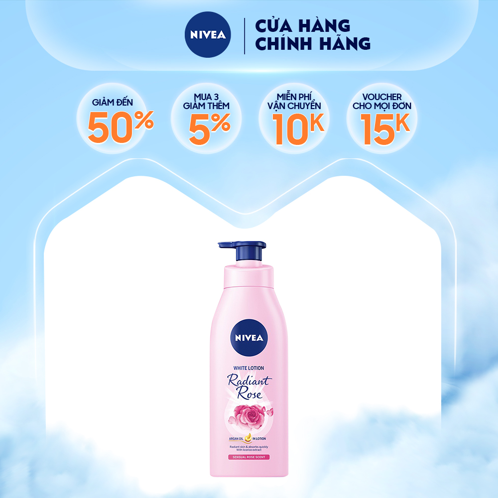Sữa dưỡng thể dưỡng trắng da Nivea Radiant Rose 350ml