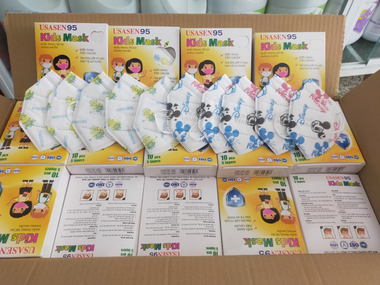 [ Combo 100 cái Tặng thêm 10 cái ] Khẩu Trang N95 cho bé Hiệu USASEN dày dặn cho bé từ 3-8 Tuổi
