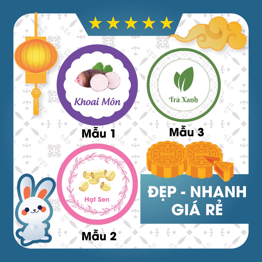 Tem bánh trung thu 100 tem mẫu 1.2.3