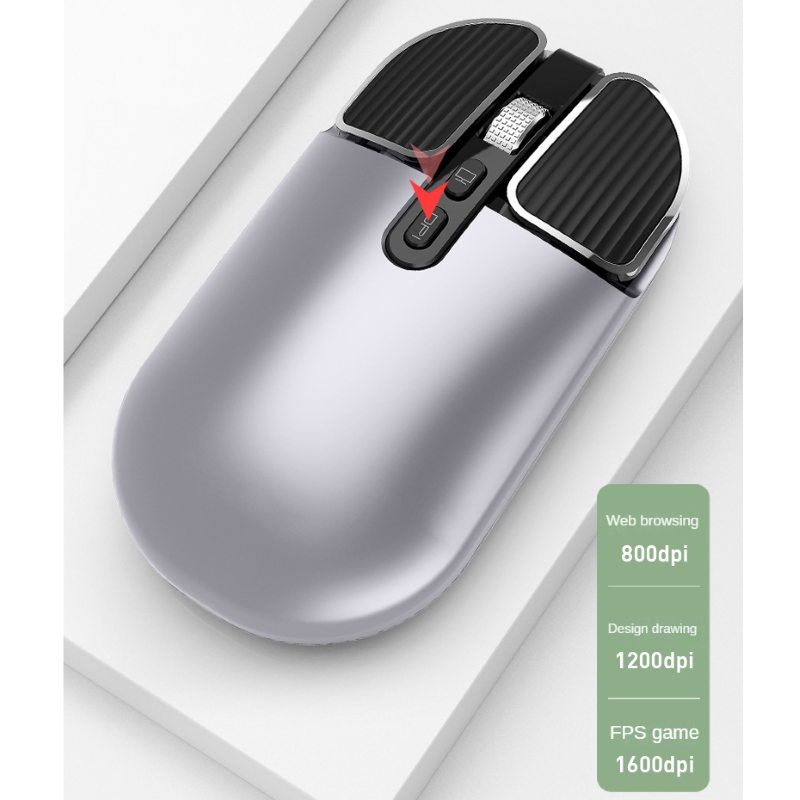 Chuột không dây m203 - bluetooth + usb wireless 2.4g - pin sạc typec - chống ồn - chống mỏi cổ tay