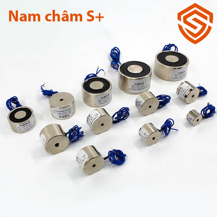 Nam châm điện 12v 24v nhiều kích thước, lực hút khỏe