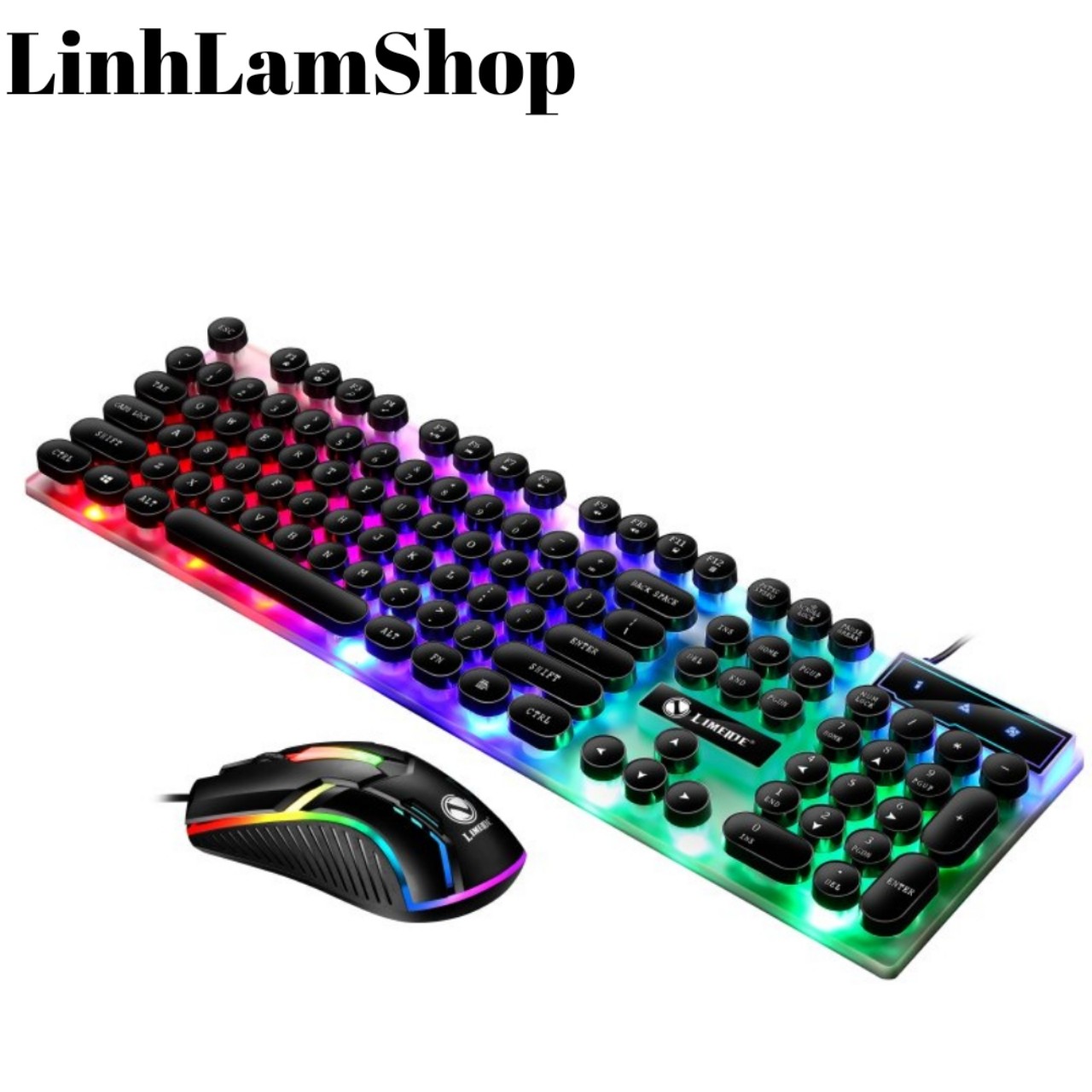 Combo phím game thủ tx30 nút tròn và chuột r8 led đa màu cực nhạy