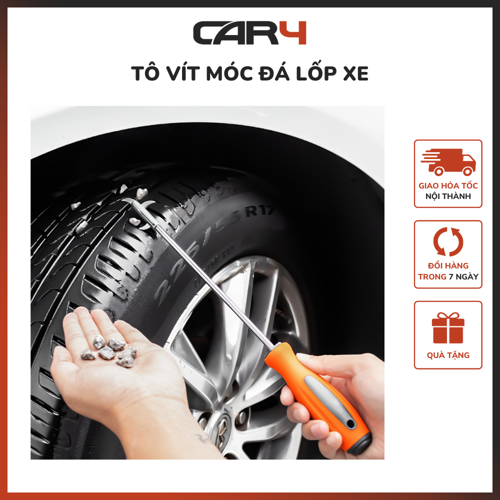 Tô vít móc đá lốp xe 2 trong 1 car4 -