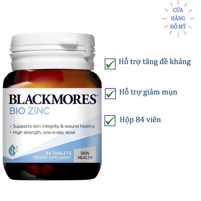 Viên uống kẽm tự nhiên blackmores bio zinc 84 viên - shop hong1008